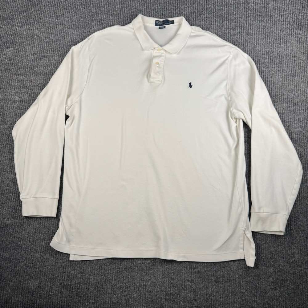 Polo Ralph Lauren Polo Shirt Mens XXL Long Sleeve Pima Soft Touch Blue Pony